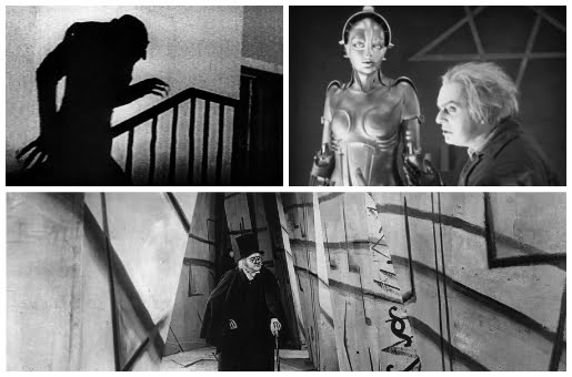 Origines et histoire du cinéma de genre 1ère partie (1895-1969) 4 Images des films Nosferatu / Metropolis / Le cabinet du Docteur Caligari